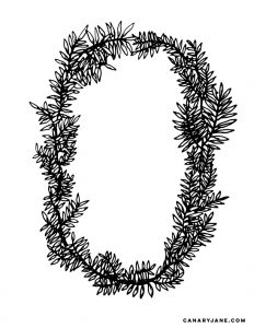 floral wreath coloring page canary jane-01