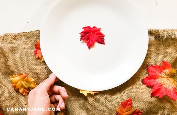 simple burlap leaf runner