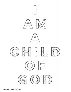 I am a child of god handout free printable sharing time 