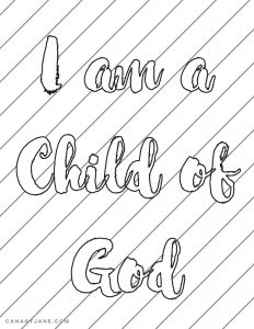 I am a child of god handout free printable sharing time