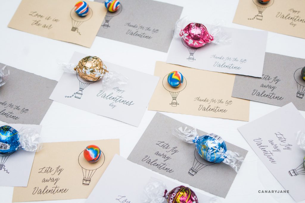 hot air balloon Valentine printable