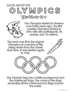 facts about the olympics free pritnable coloring page for teachers