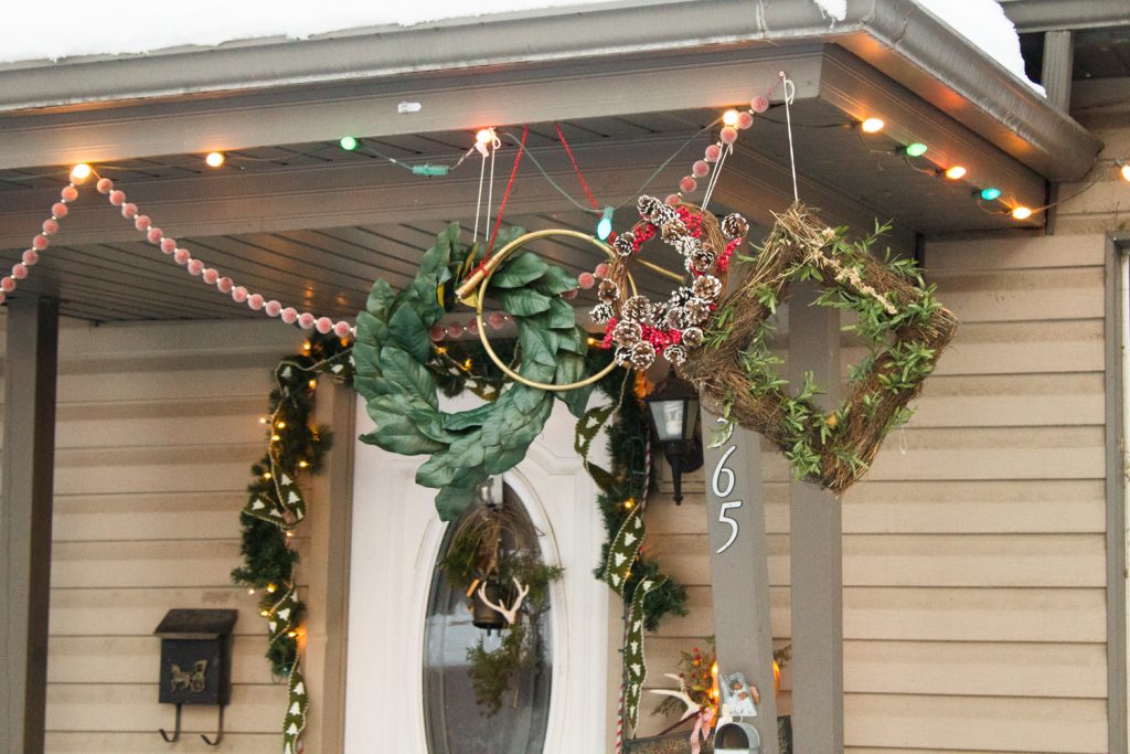 Christmas Wreaths Porch Display xmas decorations 

