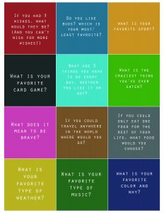 family conversation starter free printable