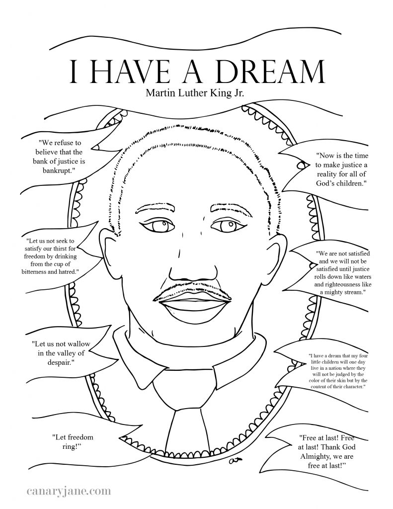 I wanted to plan an activity for Martin Luther King Day that would teach my children why we celebrate. So I created this free interactive free printable to go along with Martin Luther Kings famous "I Have a Dream" speech. Scroll to the bottom to print off the free coloring page. Or read through a list of free online activities and books. 