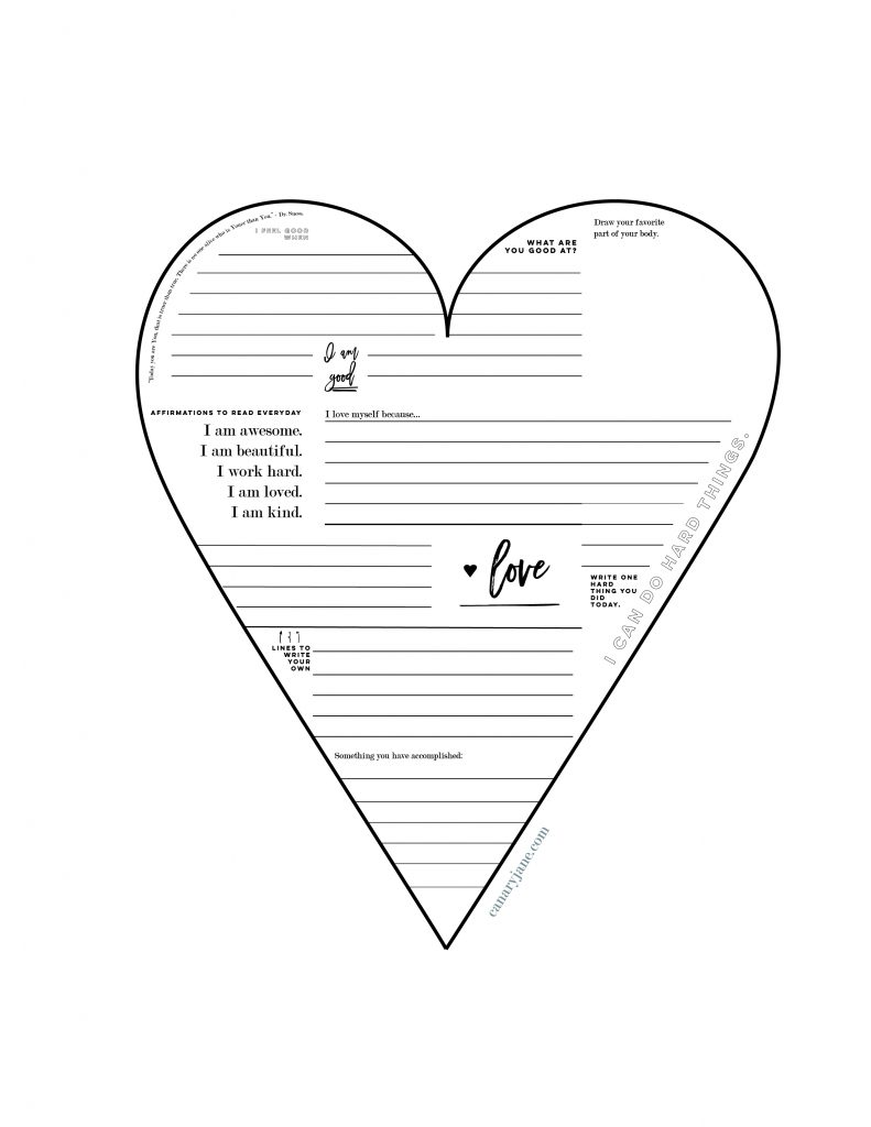  I created these self love worksheets that when completed and hung make a giant self love poster. print these worksheets for free.