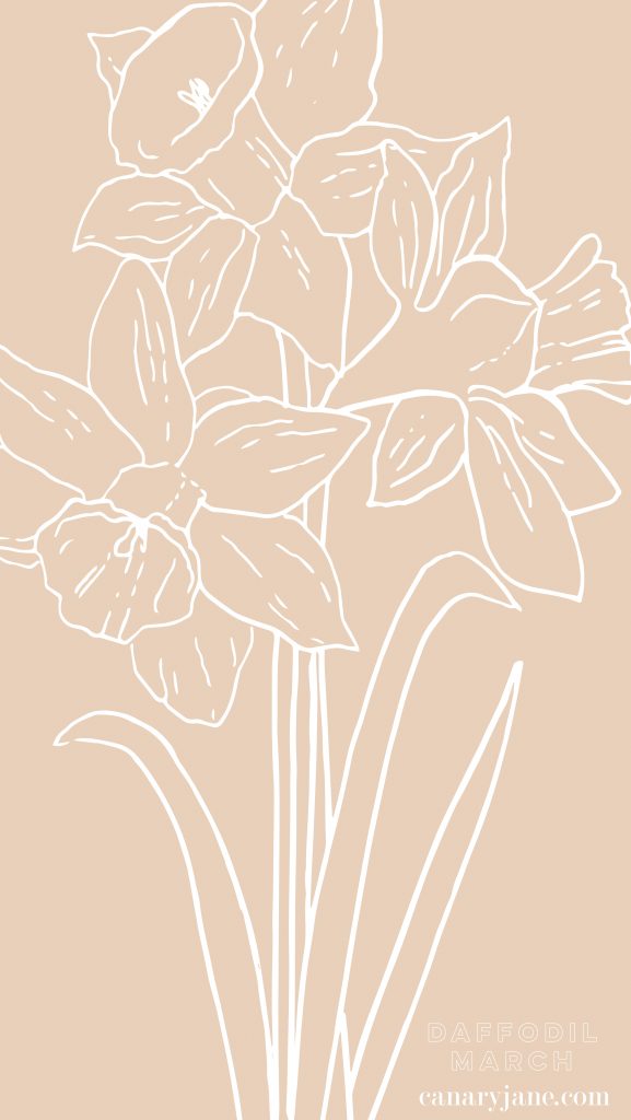 I've got the March free background ready for you! Grab these for your phone, March birth post and add this to your desktop. Grab these free March Daffodil Birth Flower Background & Coloring Page now.