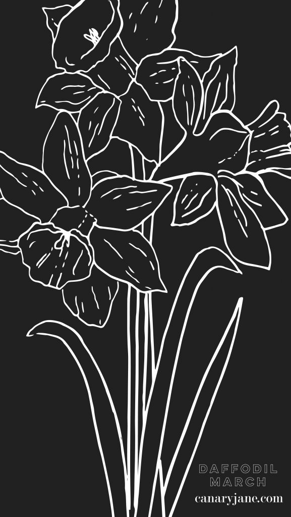 I've got the March free background ready for you! Grab these for your phone, March birth post and add this to your desktop. Grab these free March Daffodil Birth Flower Background & Coloring Page now.