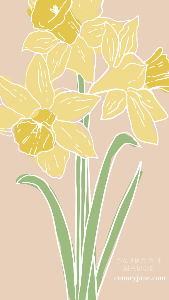 I've got the March free background ready for you! Grab these for your phone, March birth post and add this to your desktop. Grab these free March Daffodil Birth Flower Background & Coloring Page now.