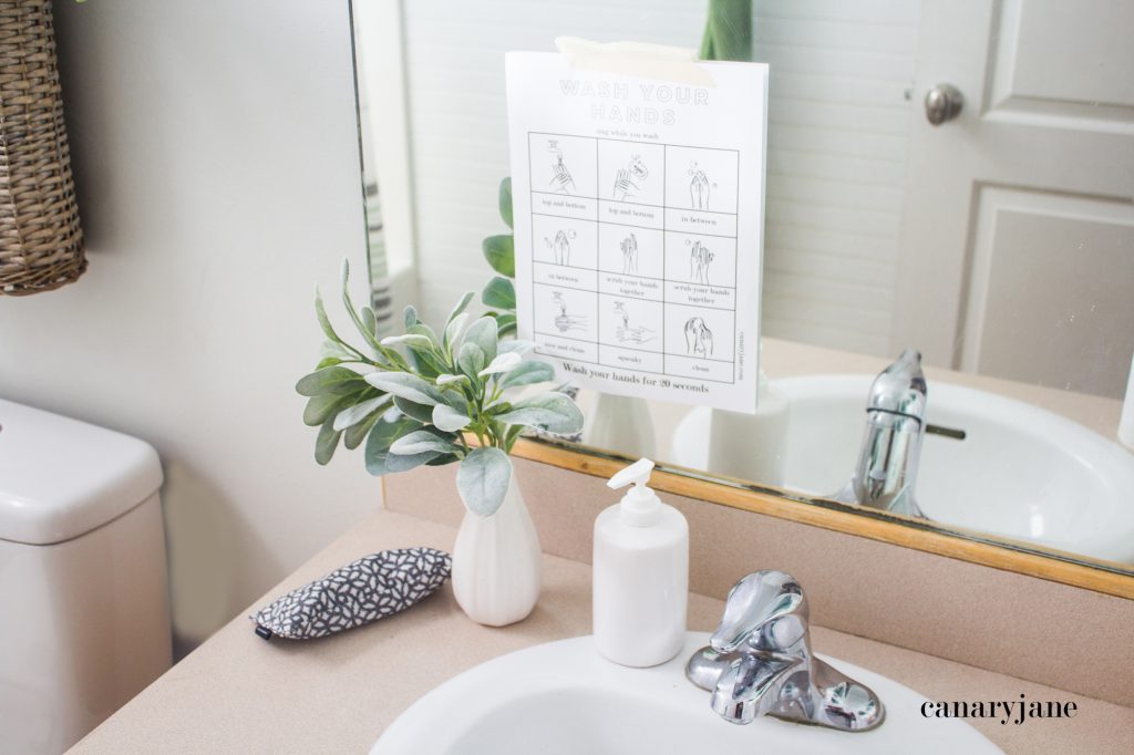 We are hankering down and washing our hands alot over here. And this included sitting down with my kids and reminding them how to really wash their hands well. So to help remind them during this time of sickness, I made a printable and colorable hand washing chart to hang in my home. And I've posted it here for you to print as well. 