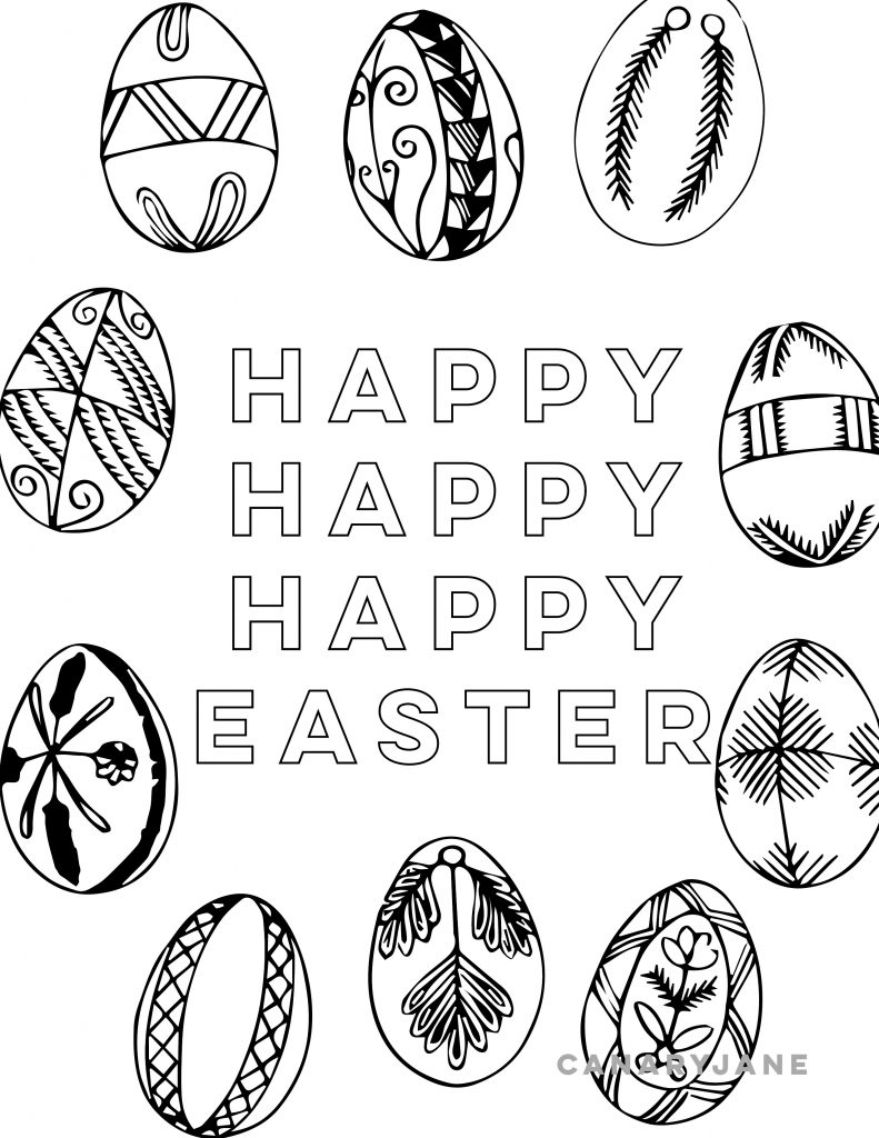  With Easter right around the corner, I wanted to share a handful of Easter coloring pages for you to print for free! I've also included some of the Easter free printables and activities you can find here on Canary Jane. Need help printing? Scroll to the bottom for printing instructions. Happy Easter! 