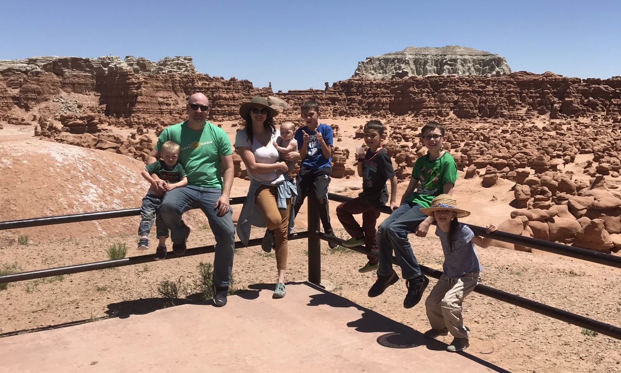 fmaily is at golbin valley utah with kids