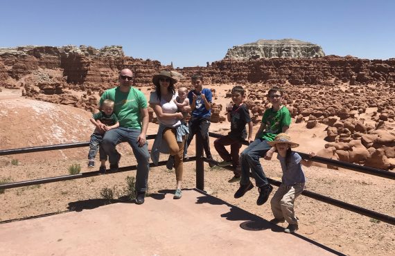 fmaily is at golbin valley utah with kids