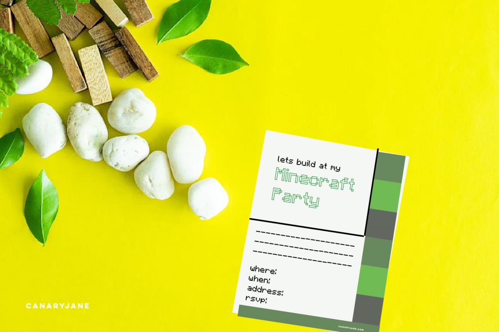 Print off these fun Minecraft graphics to throw your own Minecraft party! You can even make a life-sized version. And don't forget the free printable birthday party invitation. 