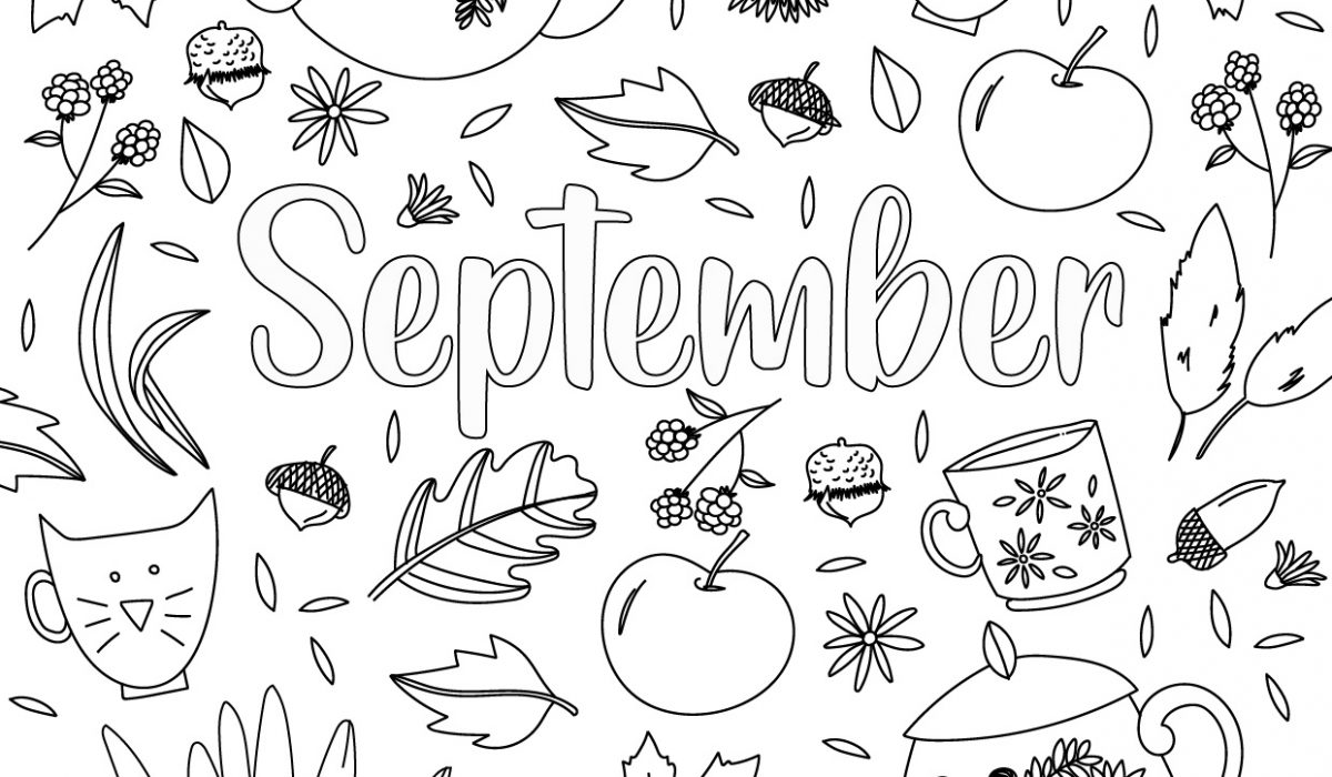 september free coloring page
