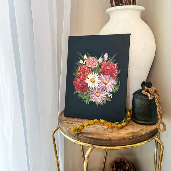 Custom Birth Flower Bouquet Painting